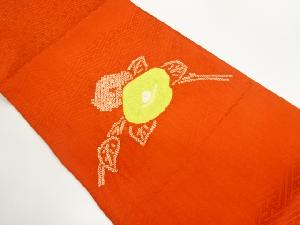 絞り椿模様開き名古屋帯（額縁仕立て）